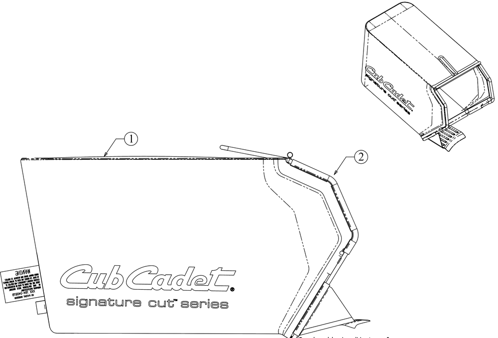 Grassbag Diagram and Parts List for SC500HW (12ABD2M5710)(2017) Cub Cadet Lawn Mower